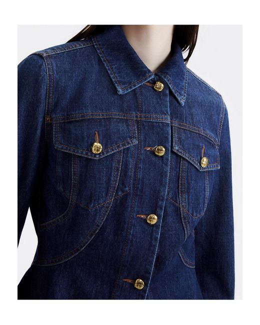 Marella Blue Button-Front Denim Jacket