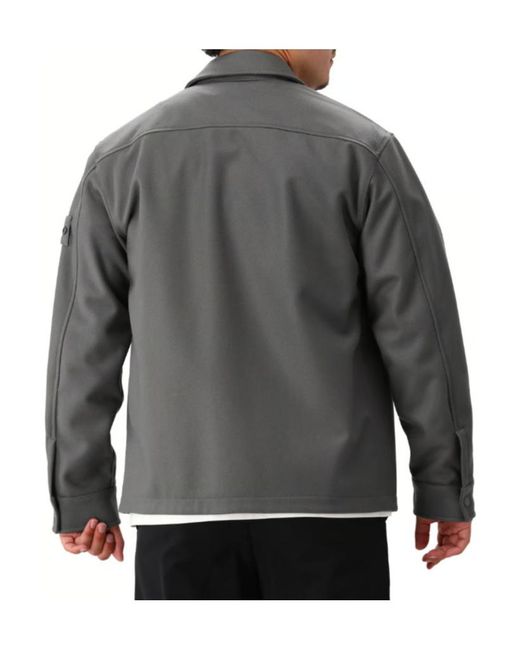 Stone Island Gray Patch-Pocket Shirt Jacket for men