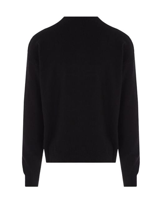 Palm Angels Black I Love Pa Crewneck Knitted Jumper for men