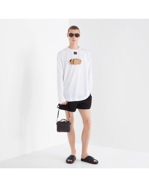 Fendi Gray Ff Jacquard Zipped Mini Tote Bag for men