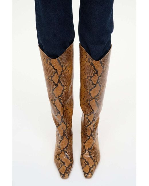 Staud White Western Wally Boot Snake