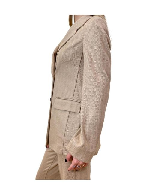 Max Mara Natural Long-Sleeved Suit Jacket
