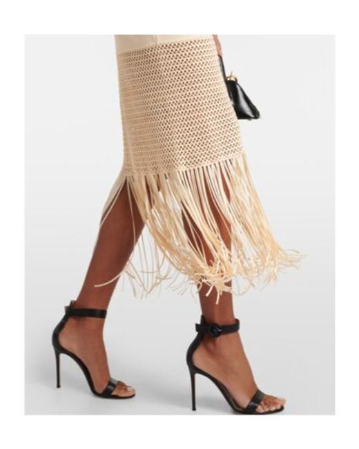 Galvan White Diana Fringed Midi Dress