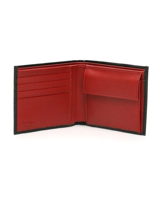 Ferragamo Black Ferragamo Gancini Logo Plaque Bi-Fold Wallet for men