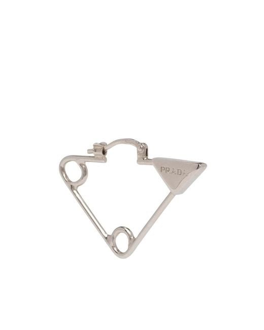 Prada White Symbole Single Earring for men