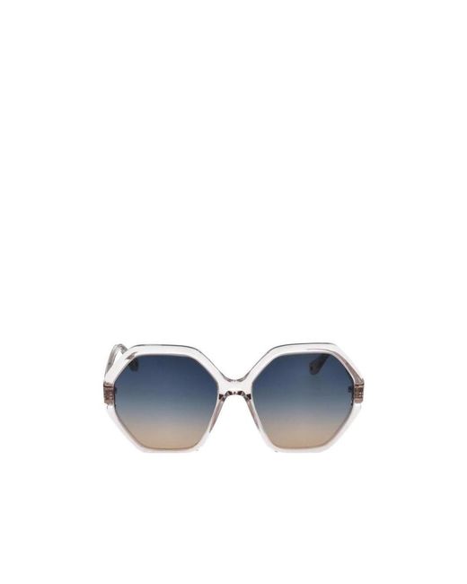 Chloé Blue Chloé Eyewear Octagonal Frame Sunglasses