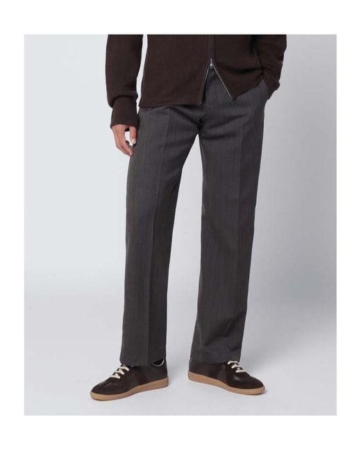 Pt Pantaloni Black Pt Torino Pinstripe Wool Trousers for men