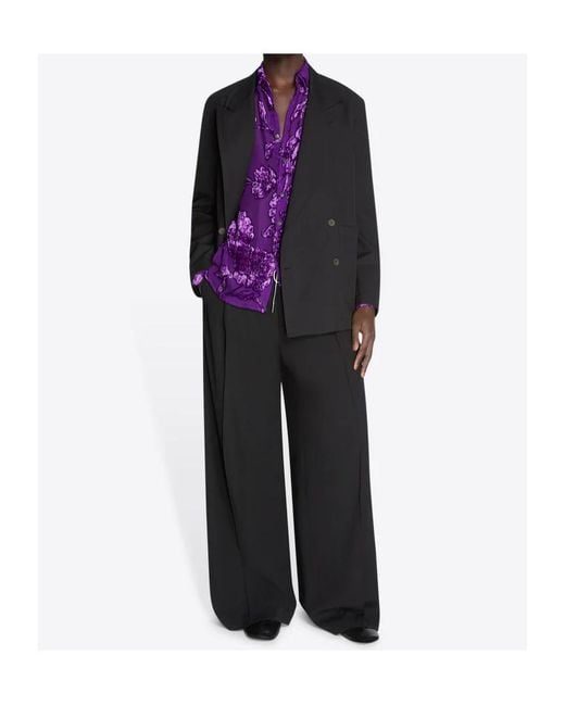 Dries Van Noten Black Double-Breasted Suit Jacket for men