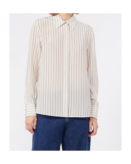Max Mara White Printed Silk Shirt