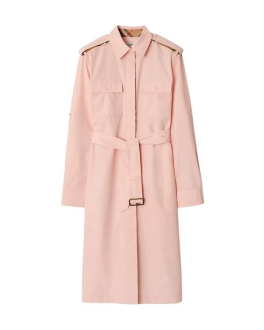 Burberry Pink Cotton Poplin Shirt Dress