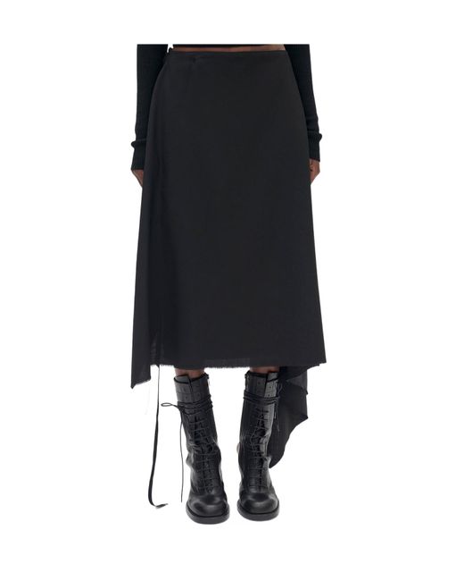 Ann Demeulemeester Black Wrap Asymmetric Skirt