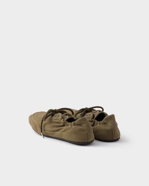 Prada Green Collapse Lace-Up Sneakers