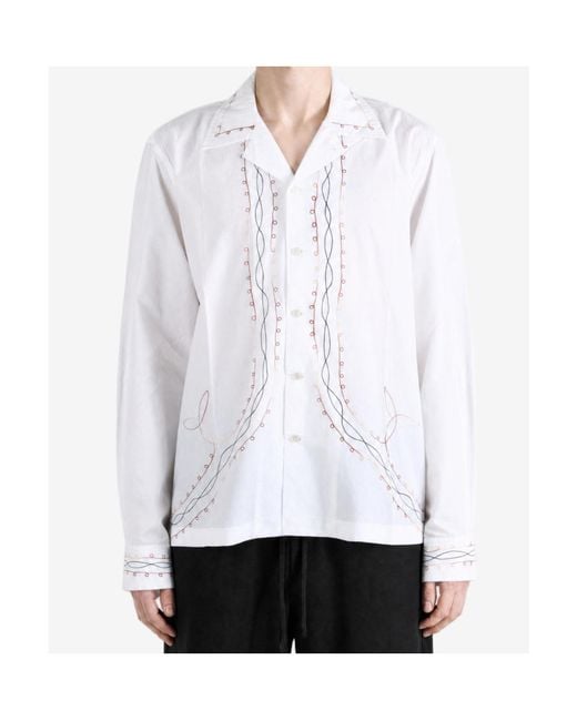 Bode White Long-Sleeved Shirt for men