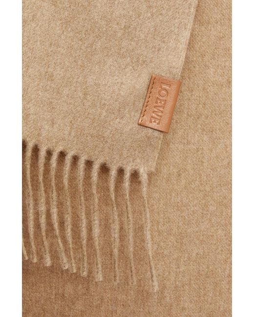 Loewe White Fringe-Detailed Scarf