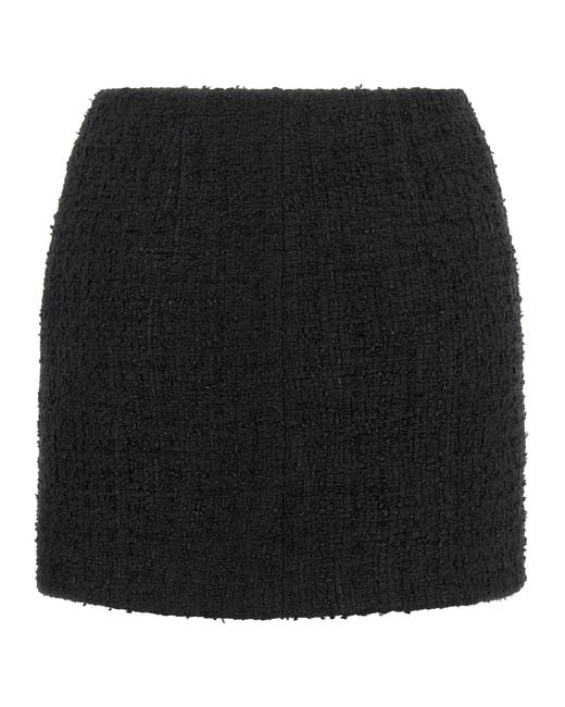 Balmain Black Button Detailed Mini Skirt
