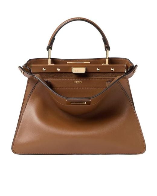 Fendi Brown Peekaboo Iseeu Small Tote Bag
