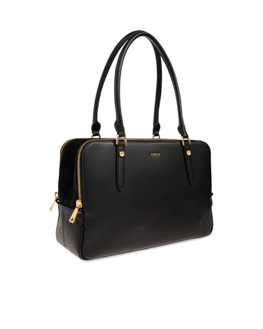 Furla Black Giulia Large Shoulder Bag