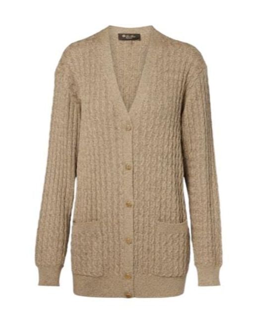Loro Piana Natural Bihar Cable-Knit Cardigan