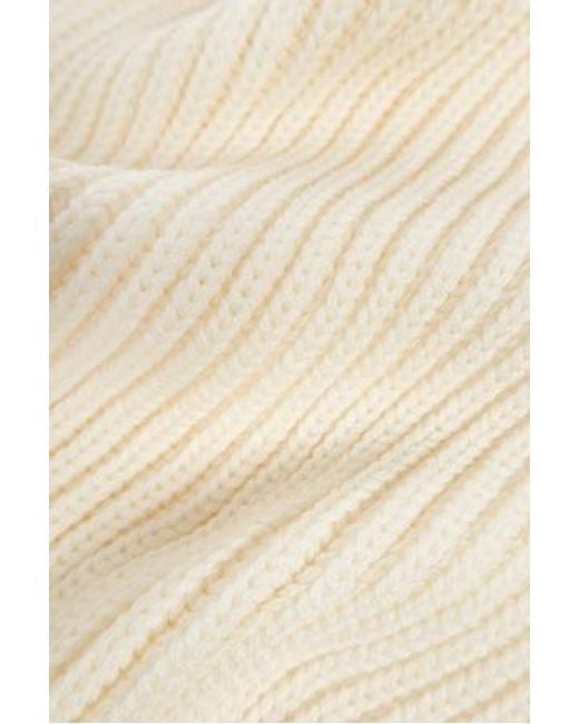 DSquared² Natural Logo Tag Ribbed-Knit Beanie Scarf Set for men