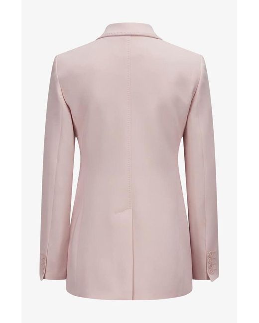 Max Mara Pink Studio Linz Single-Breasted Tailored Blazer