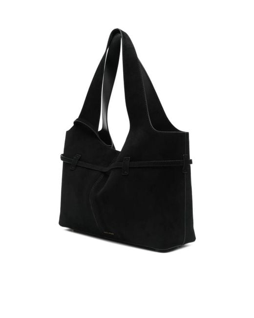 MANU Atelier Black Cambon Cabas Suede Tote Bag