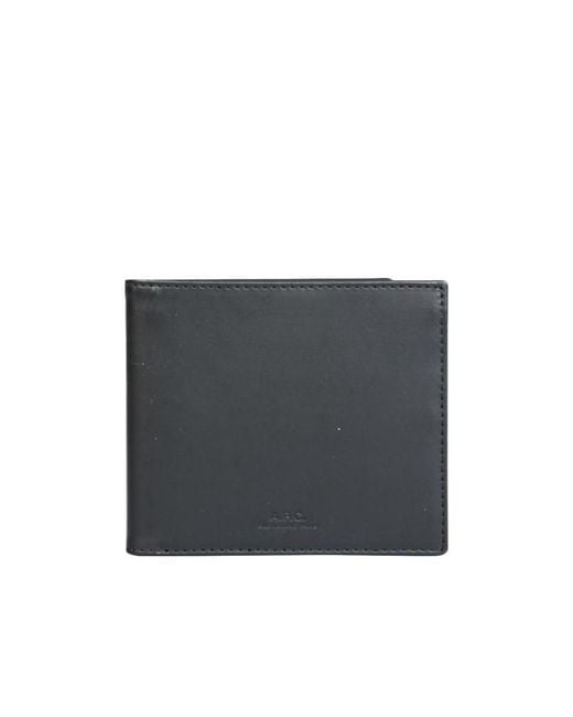 A.P.C. Gray Aly Logo Embossed Bifold Wallet for men