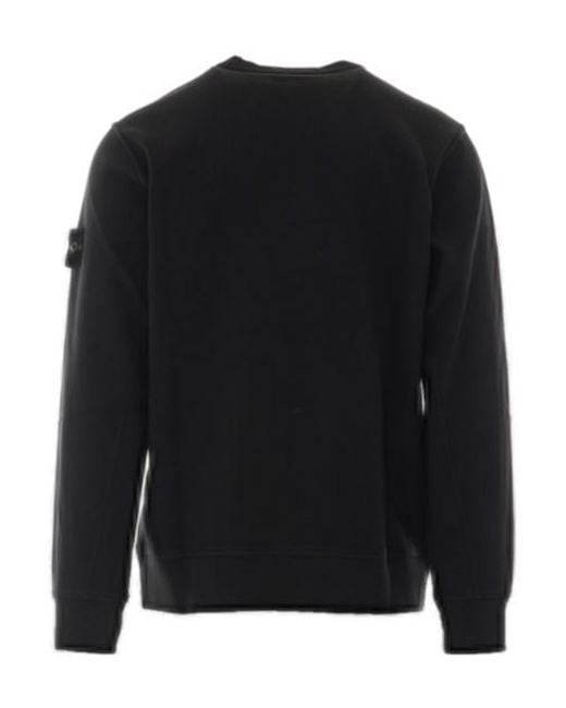 Stone Island Black Crew-Neck Sweatshirt for men