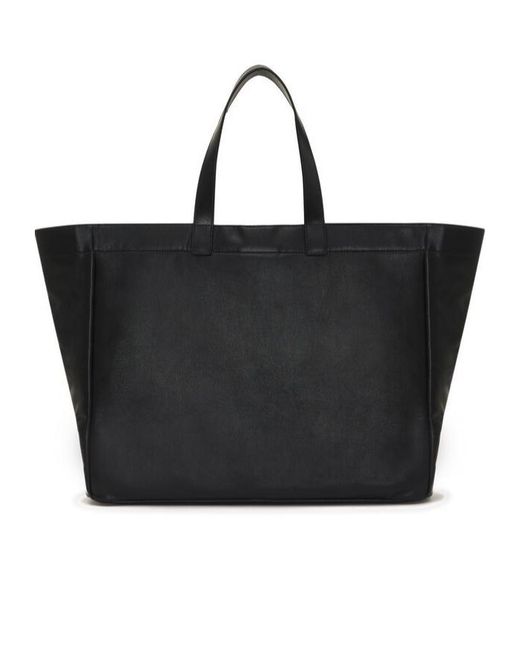 Anine Bing Black Logo-Patch Tote Bag