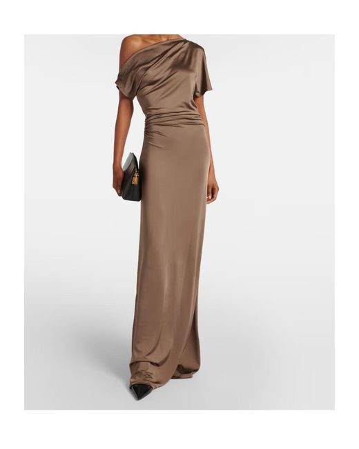 TOVE Brown Inez Draped Gown