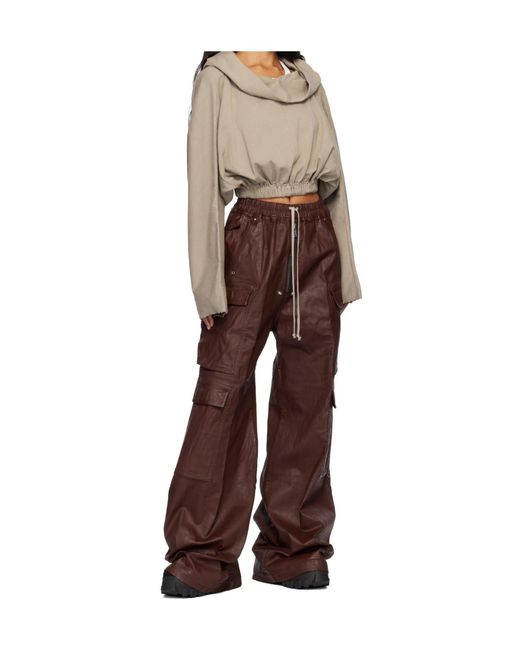 Rick Owens Brown Drawstring Casual Pants