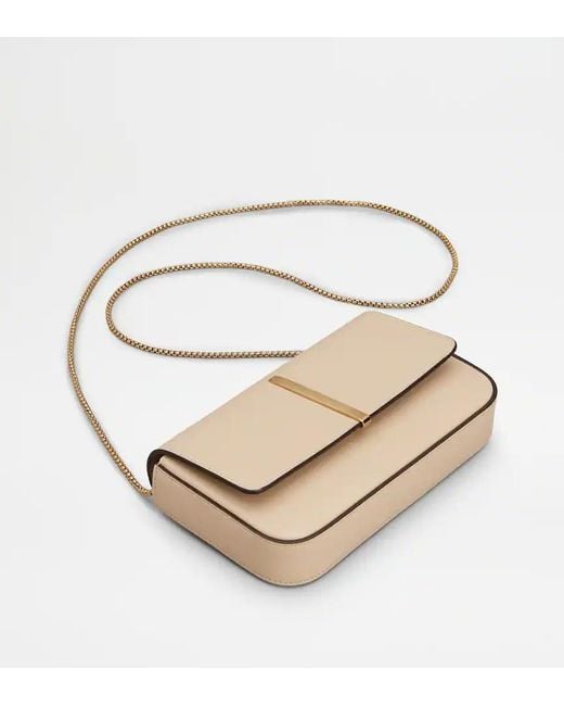 Tod's Natural Di Bag Folio Mini Flap Bag