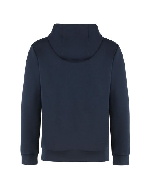 EA7 Blue Logo Detailed Drawstring Hoodie for men