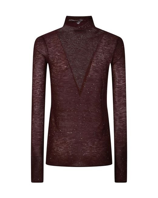 Pinko Purple Moss Turtleneck Knitted Jumper
