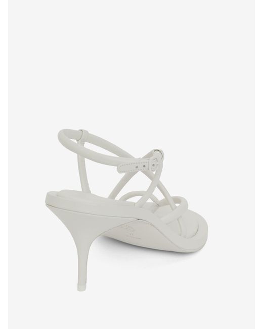 McQueen White Strap-Detail Open-Toe Sandals