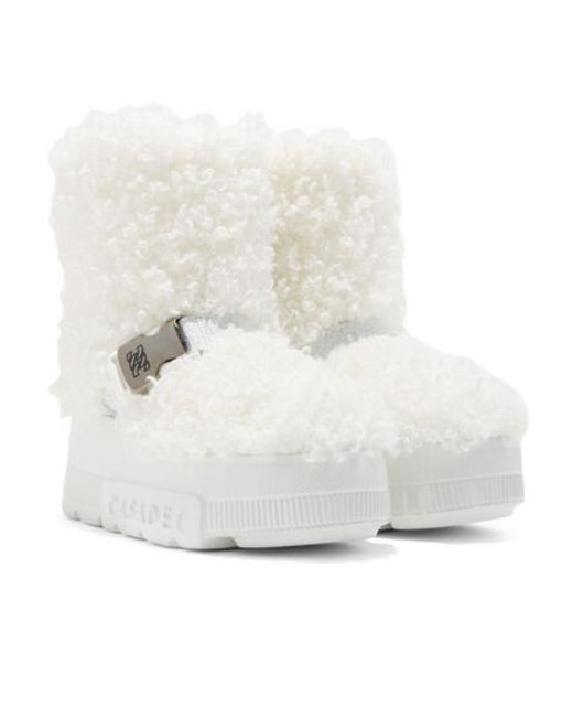Casadei White Buckled Chunky Boots