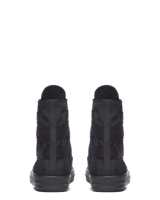 Rick Owens Black Lace-Up High-Top Casual Shoes for men