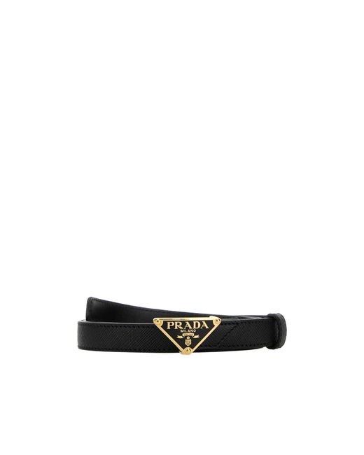Prada White Triangle-Logo Buckle-Fastened Belt
