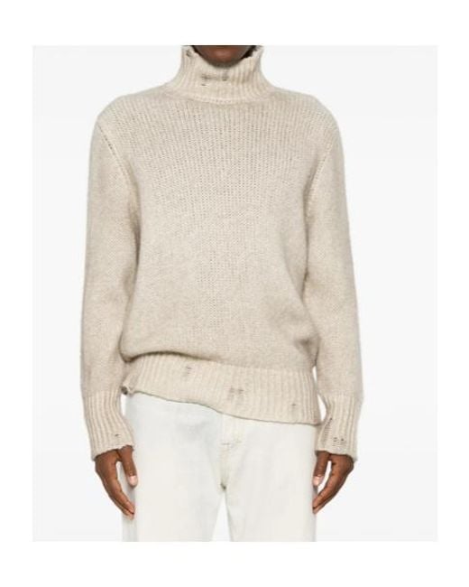 Avant Toi Natural Long-Sleeved Turtleneck Sweater for men