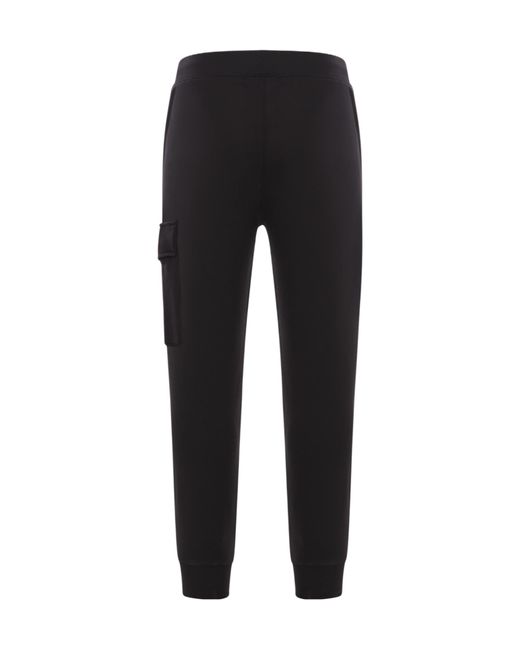 C P Company Black Elastic Waist Sweatpants for men