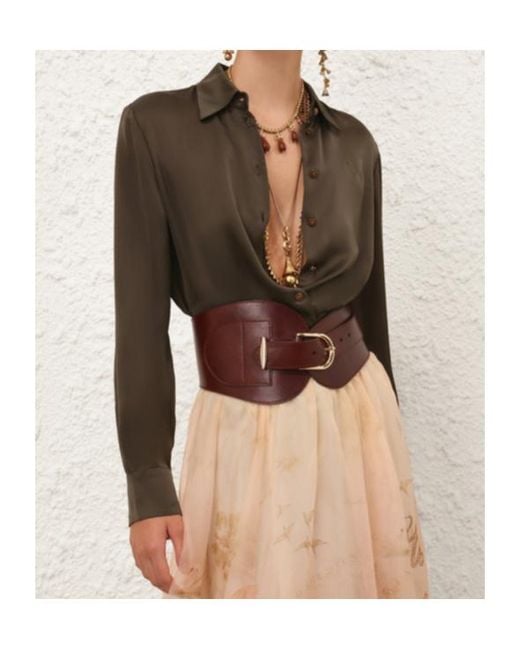 Zimmermann Green Hypnotic Satin Shirt