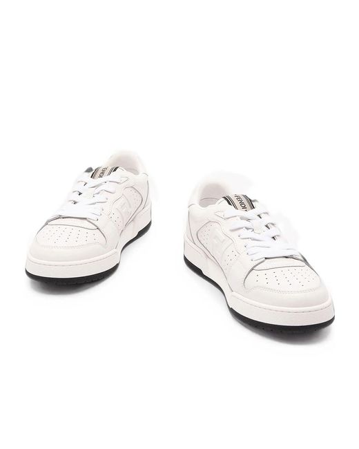Fendi White Match Low-Top Sneakers for men