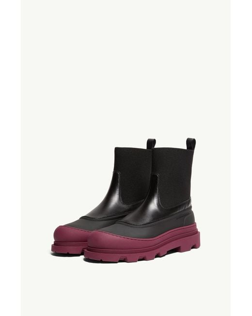 Moncler Brown Vera Edge Leather Ankle Boots