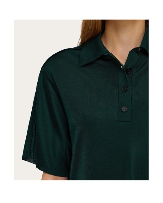 Ferragamo Green Knitted Polo Shirt