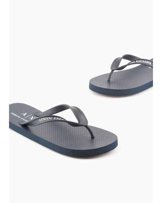 ARMANI EXCHANGE Blue Flip-Flops for men