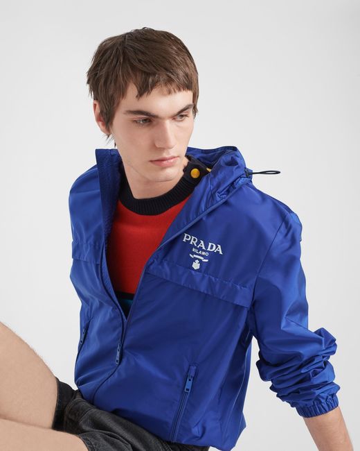 Prada Blue Re-Nylon Blouson Jacket for men