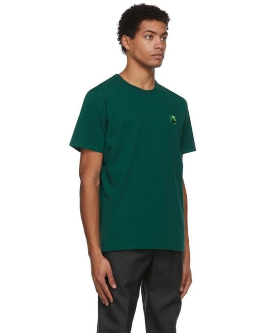 Maison Kitsuné Green Fox Hear-Patch Cotton T-Shirt for men