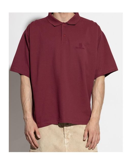 Balenciaga Logo Embroidered Polo Shirt for men