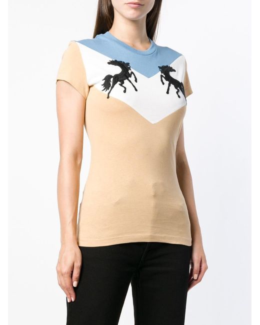 Off-White c/o Virgil Abloh Blue Twisting Horses T-Shirt