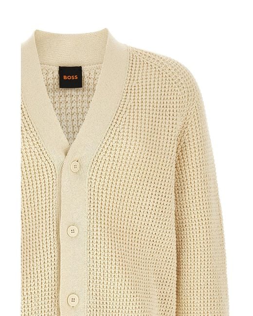 Boss Natural Honeycomb Cardigan for men