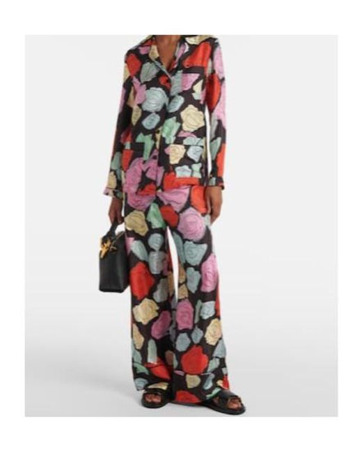 Marni Red Floral Silk Shirt